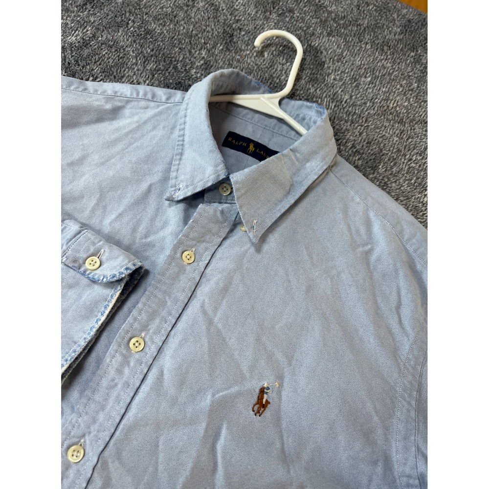 Ralph Lauren Mens XL Light Blue Oxford Button Down Long Sleeve Pony Logo Shirt - Picture 2 of 12